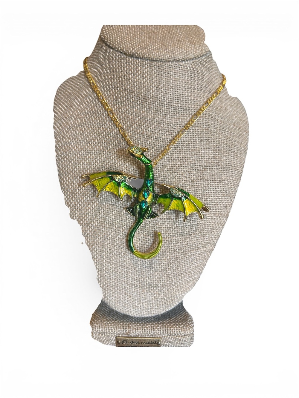 Green Dragon Brooch and Pendant Necklace